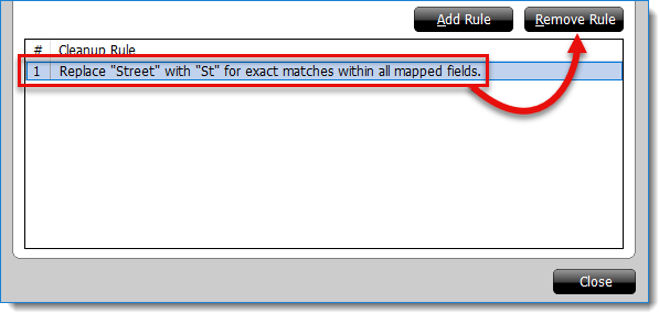 Remove Clean Up Rule