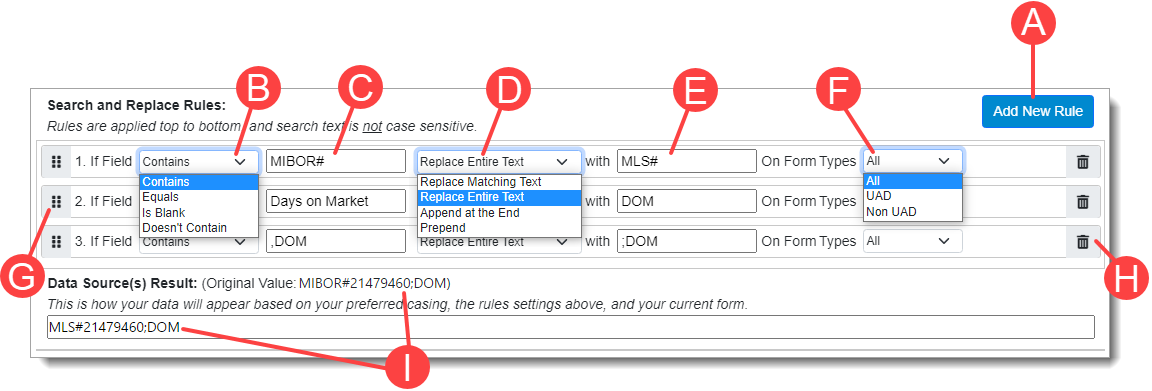 Create or adjust rules