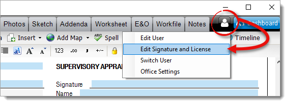 Edit Signature and License