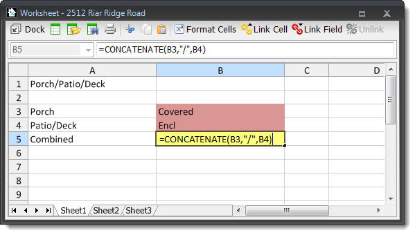 Manually entering a formula