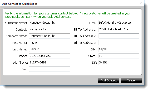 Export to QuickBooks