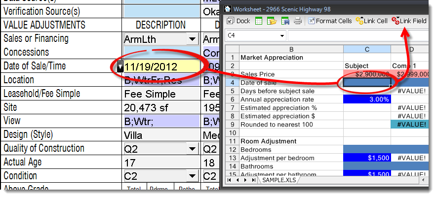 Link Field to Worksheet