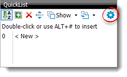 Quicklist Settings icon