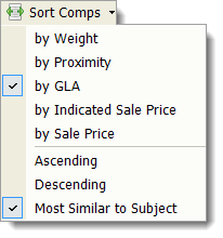 Choose how to sort comps