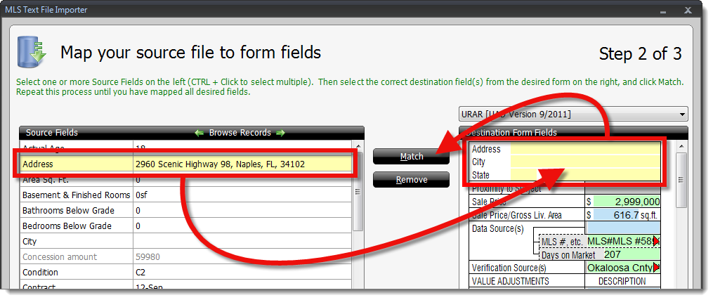 Match Source and Destiantion fields