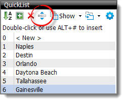 Reorder QuickList