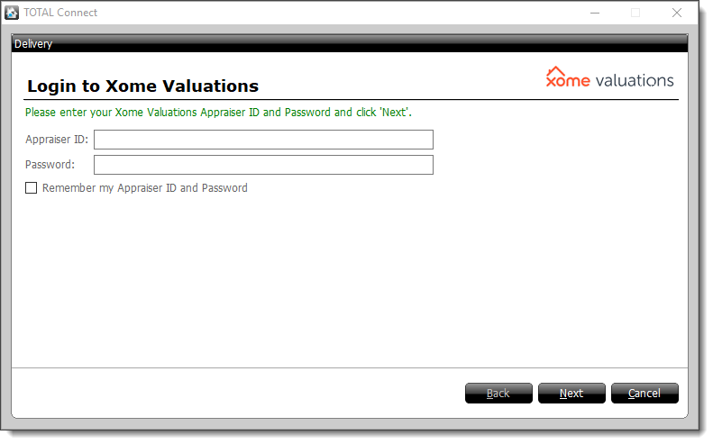 Log in Xome Valuations