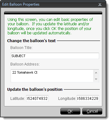 Change Balloon Text