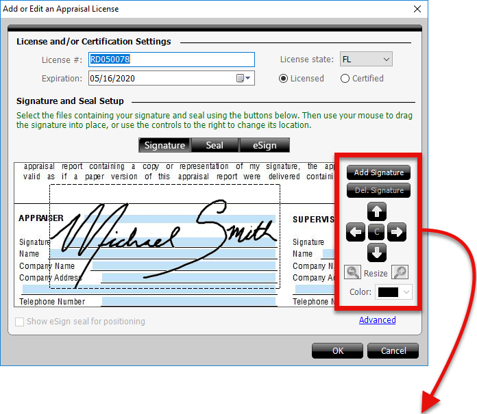 Adjust Signature