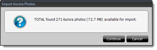 Photos detected and required disk space