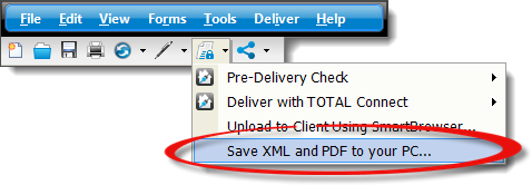 Save XML and PDF to your PC