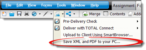 Save XML and PDF to your PC