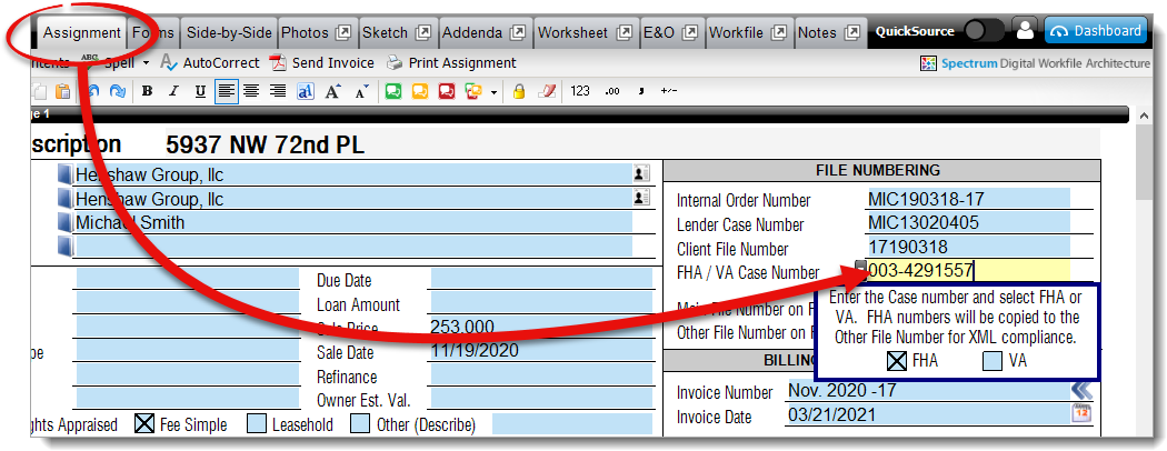 fha streamline case number assignment