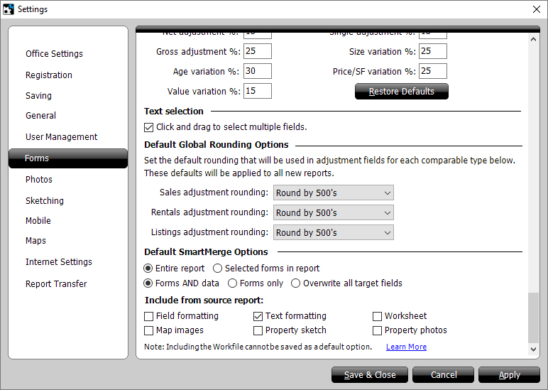 Universal Adjustment Rounding