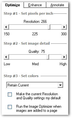 WinTOTAL Image Optimizer Settings