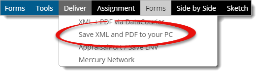 Save XML and PDF to your PC